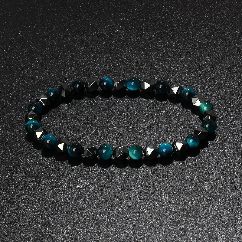Yoga Health & Fitness Center - Natural Tiger Eye Facted Hematite Bracelet