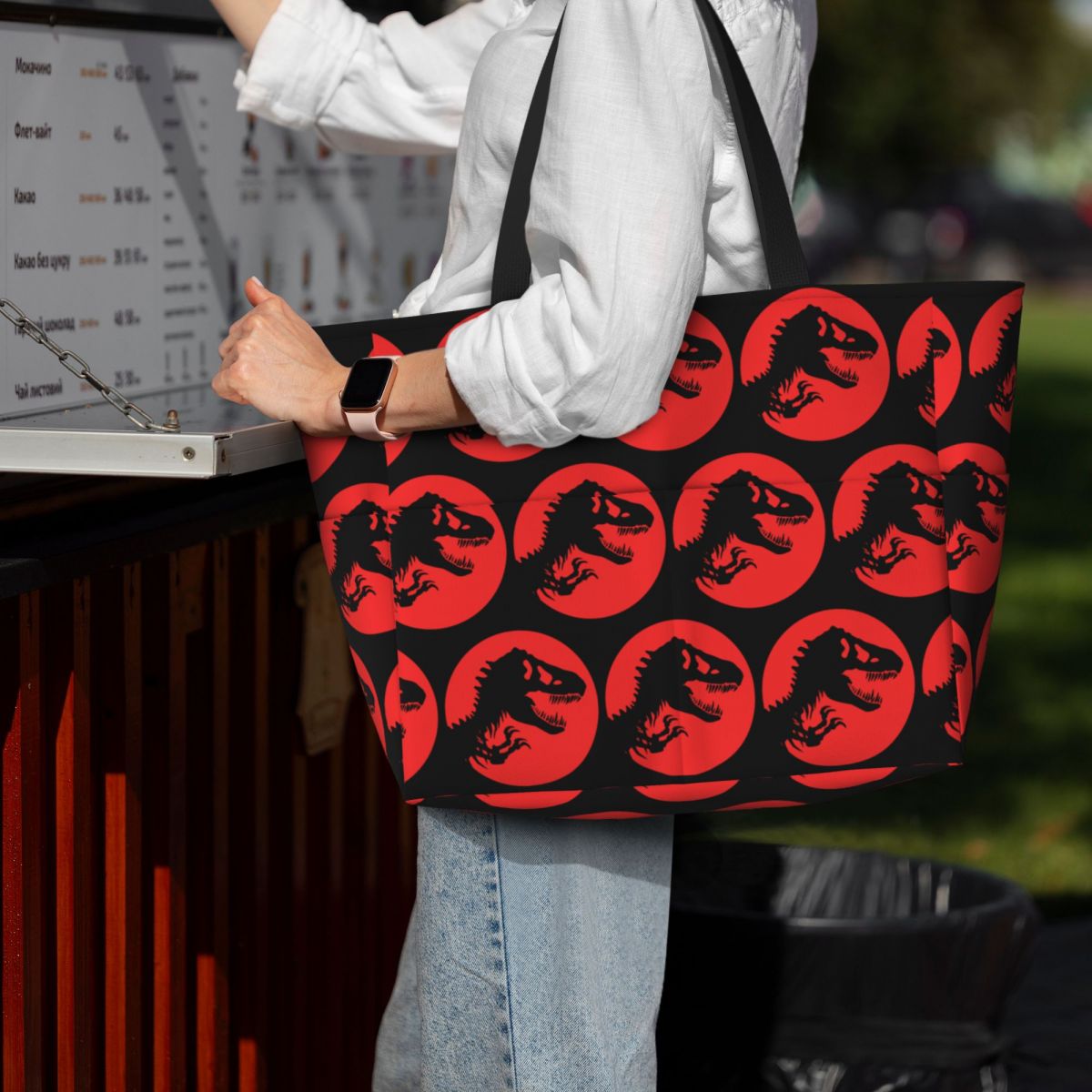 Yoga Fitness Park - Dinosaur Jurassic Park (7) Beach Tote