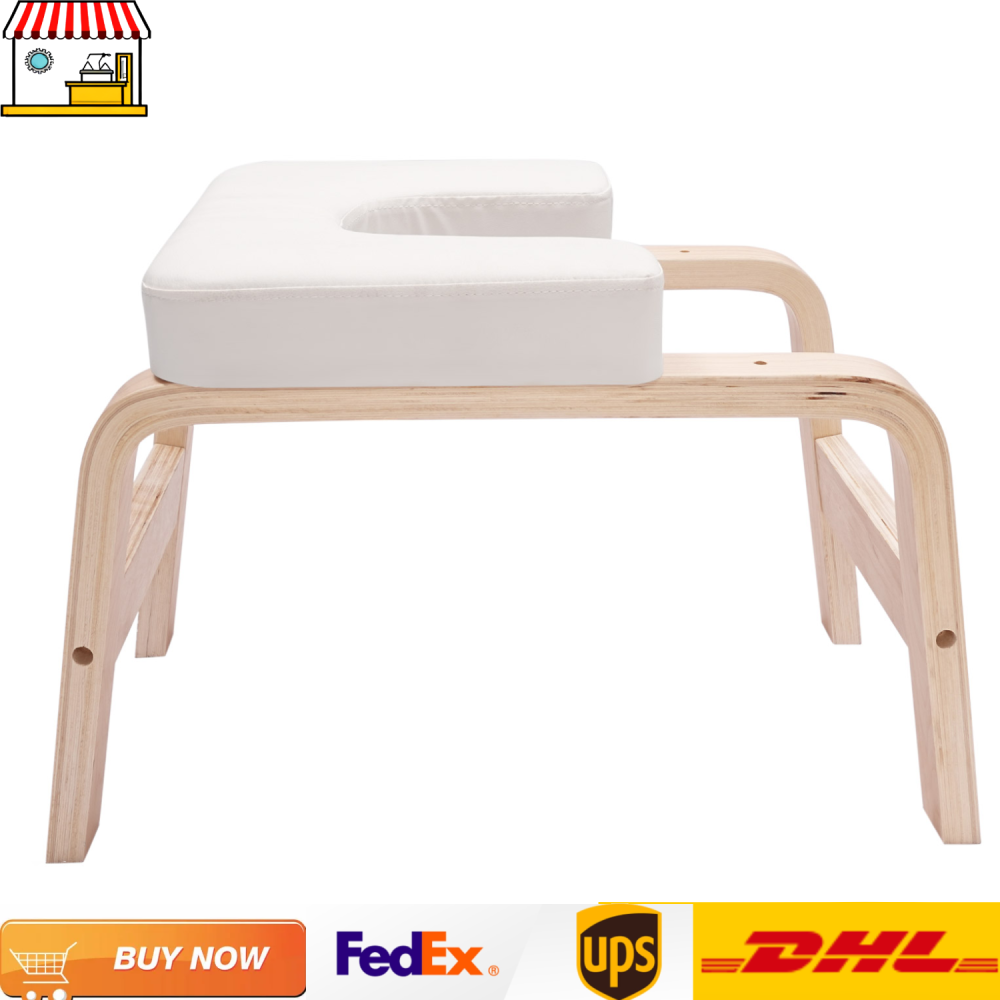 Yoga Fitness Room - White Yoga Headstand Bench, Modern Yoga