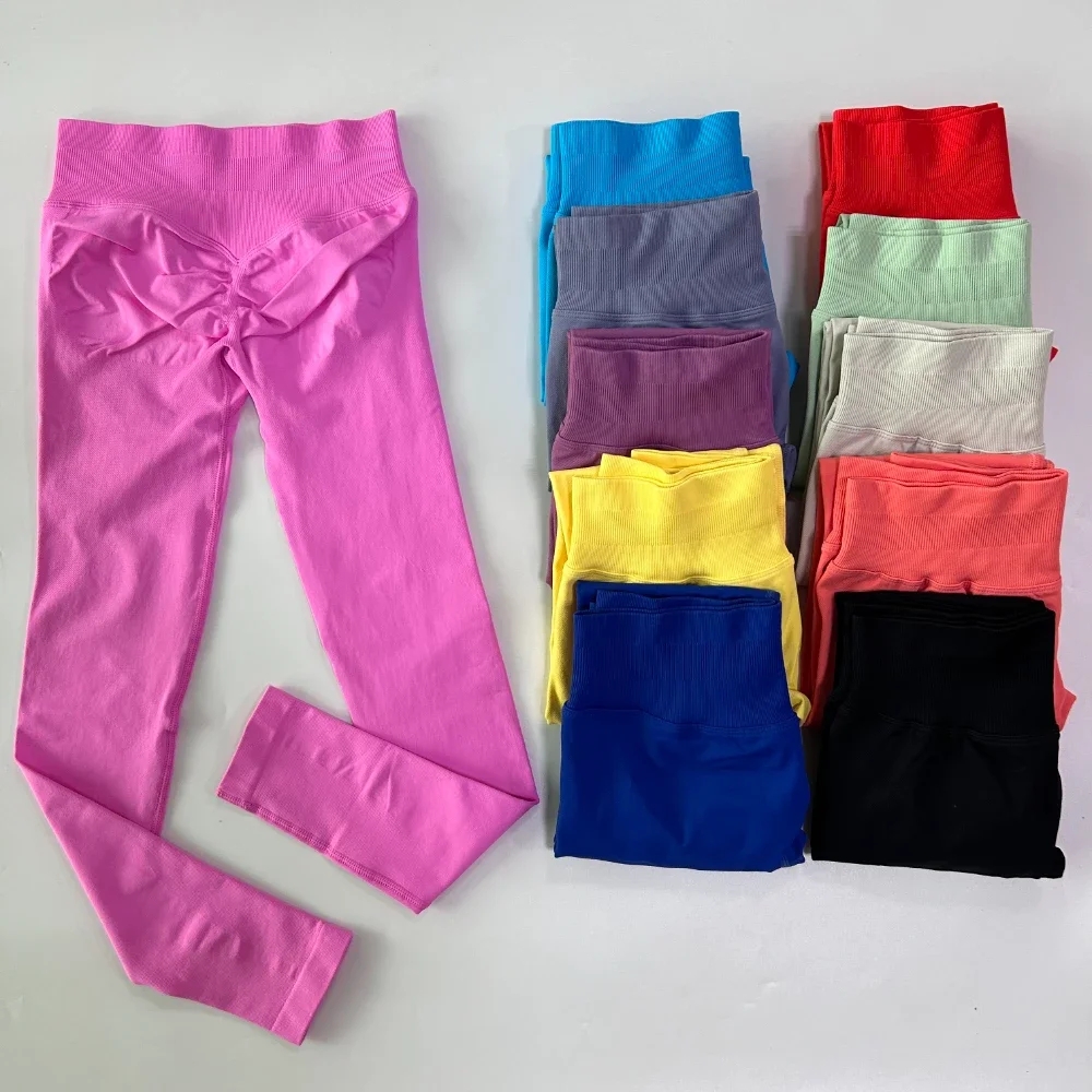 Stretch Strap Yoga - Yoga Leggings Women Low Ribbed Band