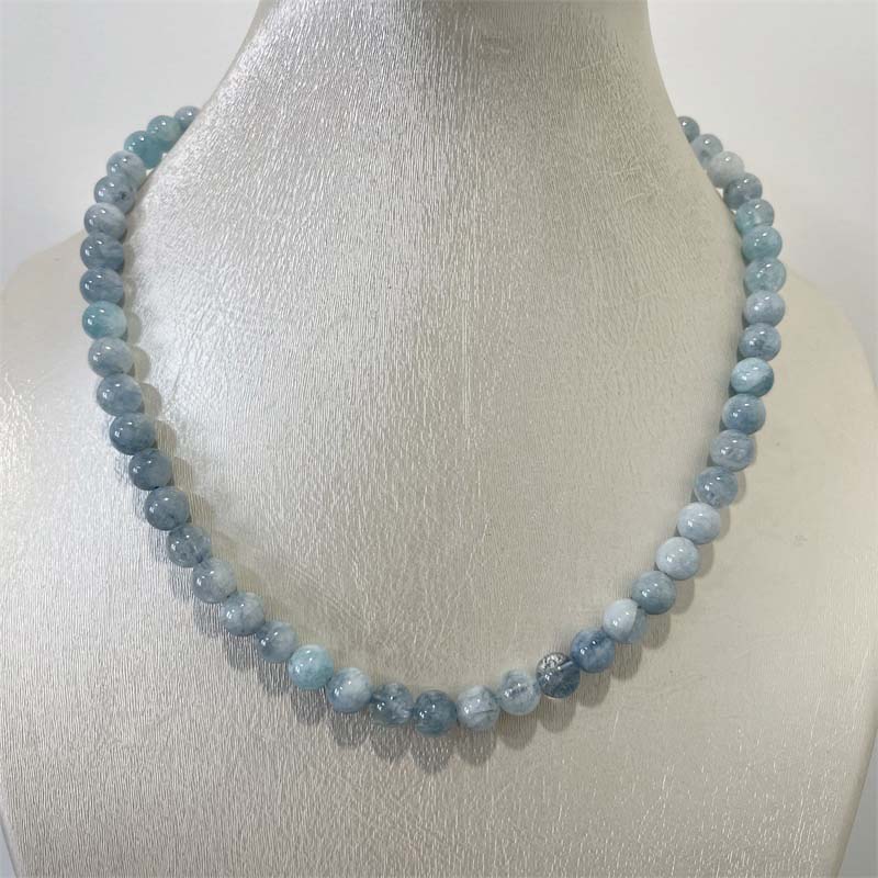 8MM Aquamarine Jade Necklace B - Yoga Health & Fitness Center recensie en prijs