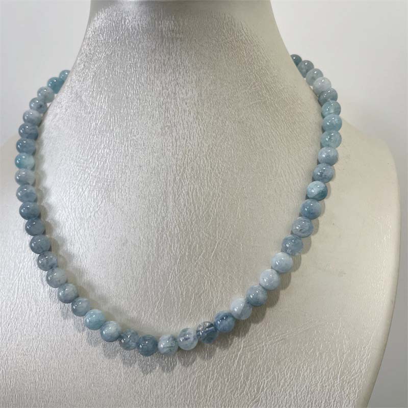 8MM Aquamarine Jade Necklace B - Yoga Health & Fitness Center recensie en prijs
