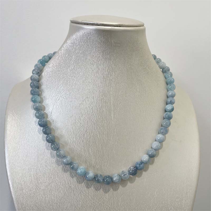 8MM Aquamarine Jade Necklace B - Yoga Health & Fitness Center recensie en prijs
