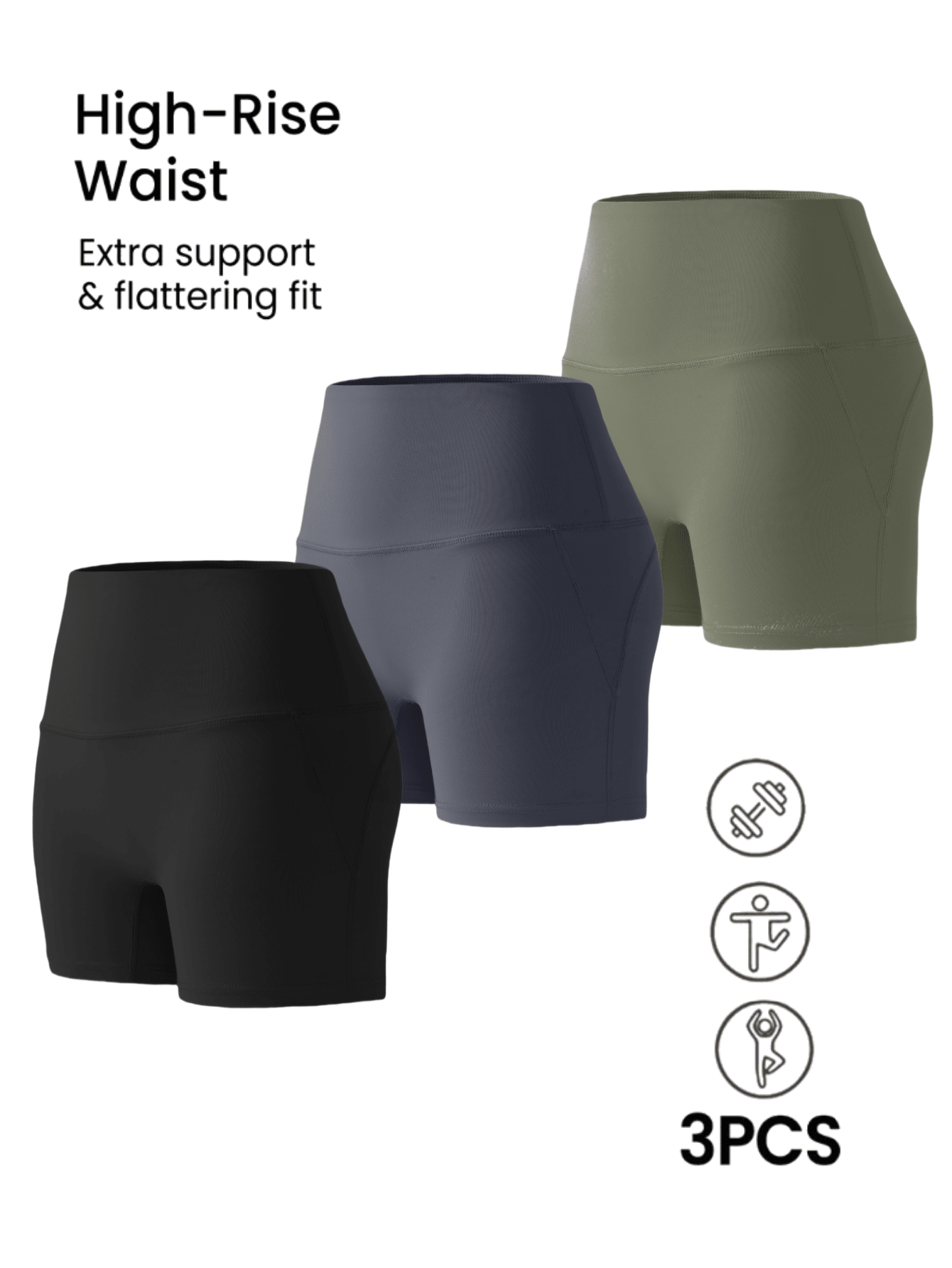 3-Piece Yoga Shorts, Breathabl - Yoga Fitness Pants recensie en prijs