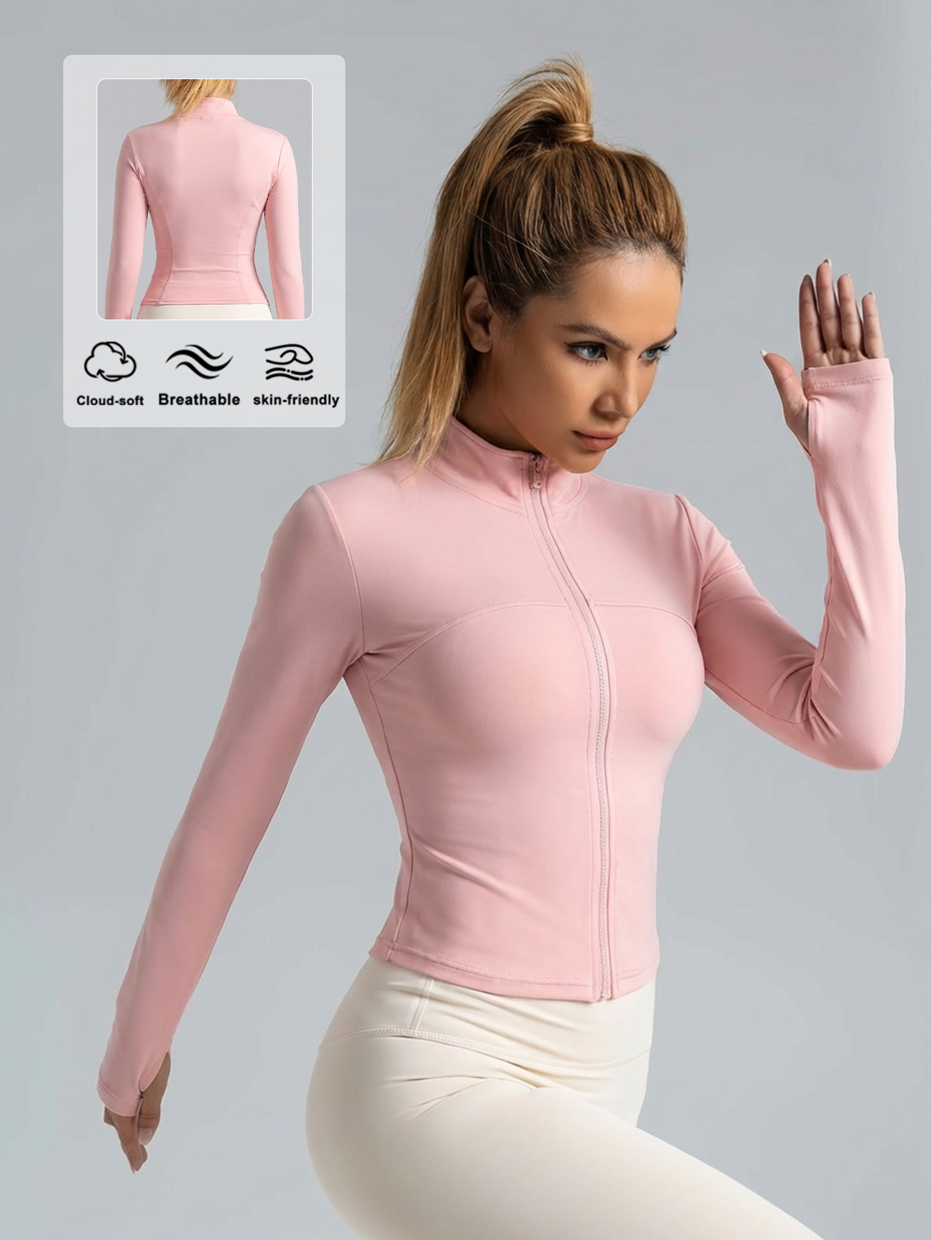 New Women Light pink Yoga Coat - Yoga & Fitness With Faye The Well Being Studio Abbots Langley Reviews recensie en prijs