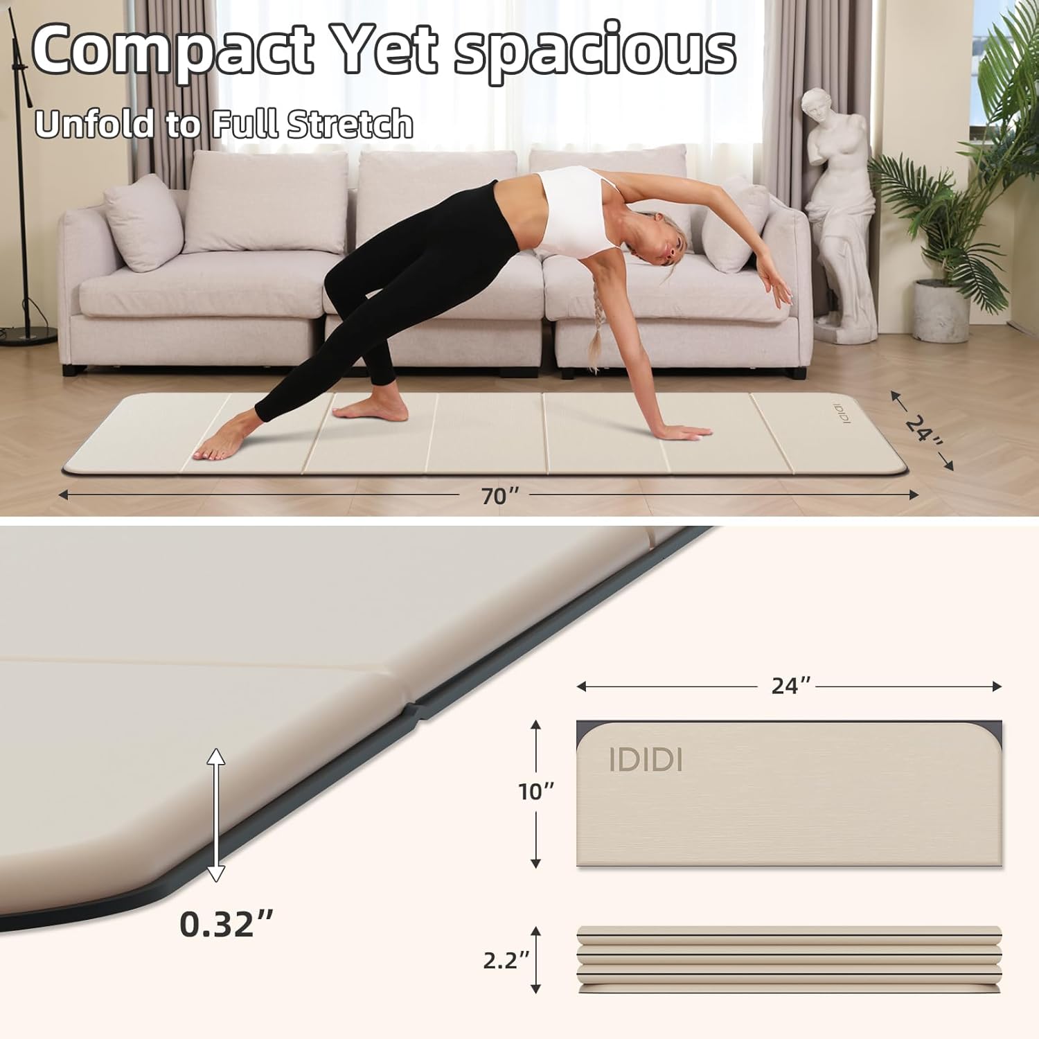 Foldable Yoga Mat Extra Thick  - Thick Yoga Mat recensie en prijs