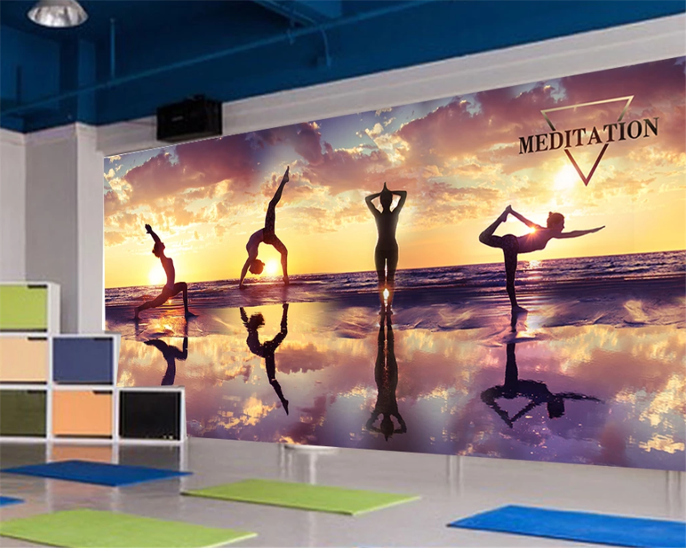 3d wallpaper mural sunset suns - Yoga Fitness Club recensie en prijs
