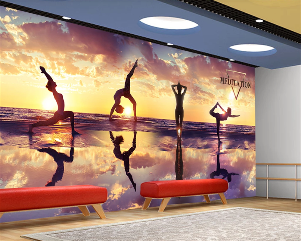 3d wallpaper mural sunset suns - Yoga Fitness Club recensie en prijs