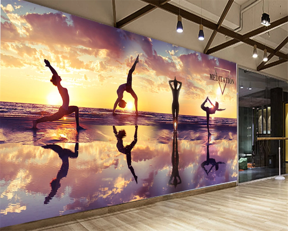 3d wallpaper mural sunset suns - Yoga Fitness Club recensie en prijs