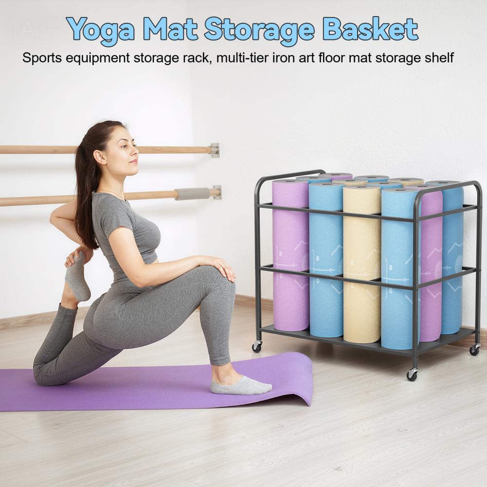 Yoga Mat Storage Rack with Whe - Yoga Fitness Room recensie en prijs