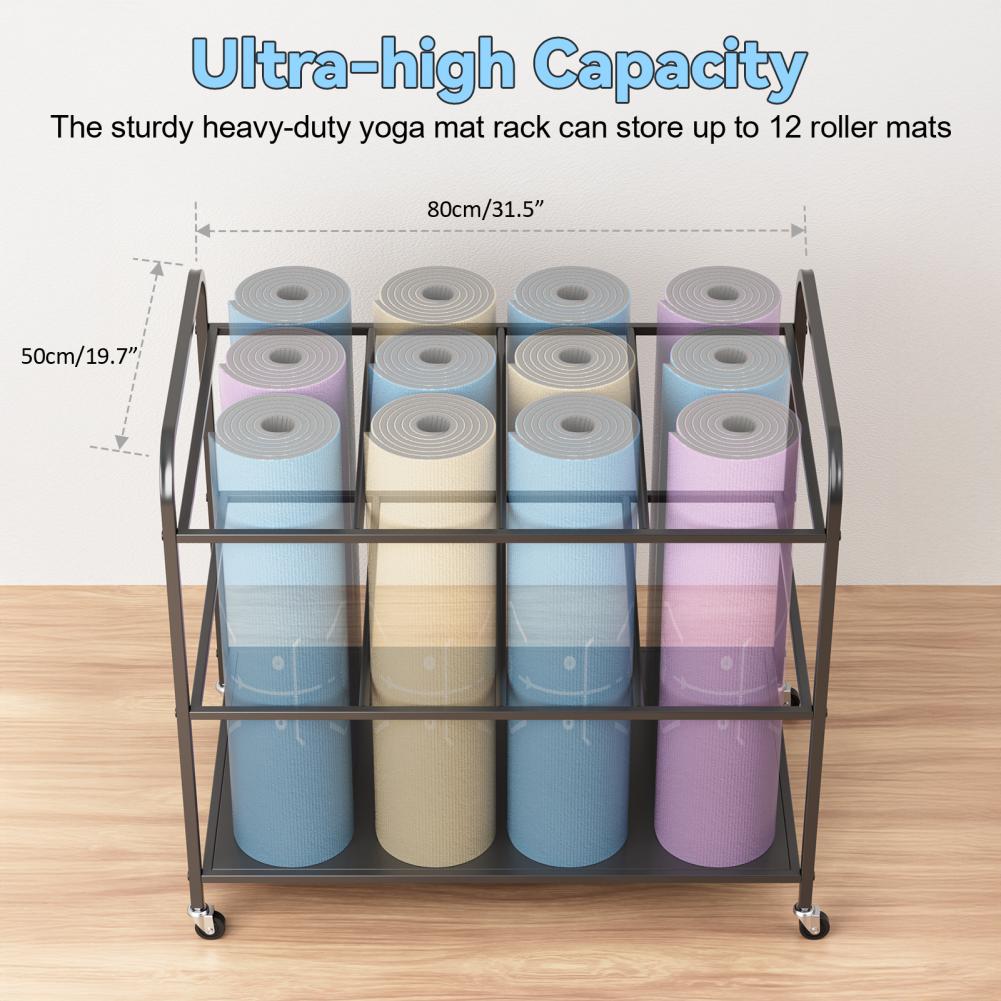 Yoga Mat Storage Rack with Whe - Yoga Fitness Room recensie en prijs