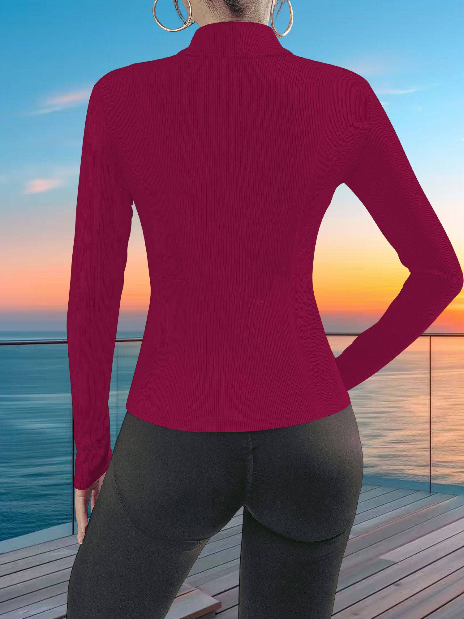 Stretchy Rib Knit Zip-Up Athle - Yoga & Fitness With Faye The Well Being Studio Abbots Langley Reviews recensie en prijs