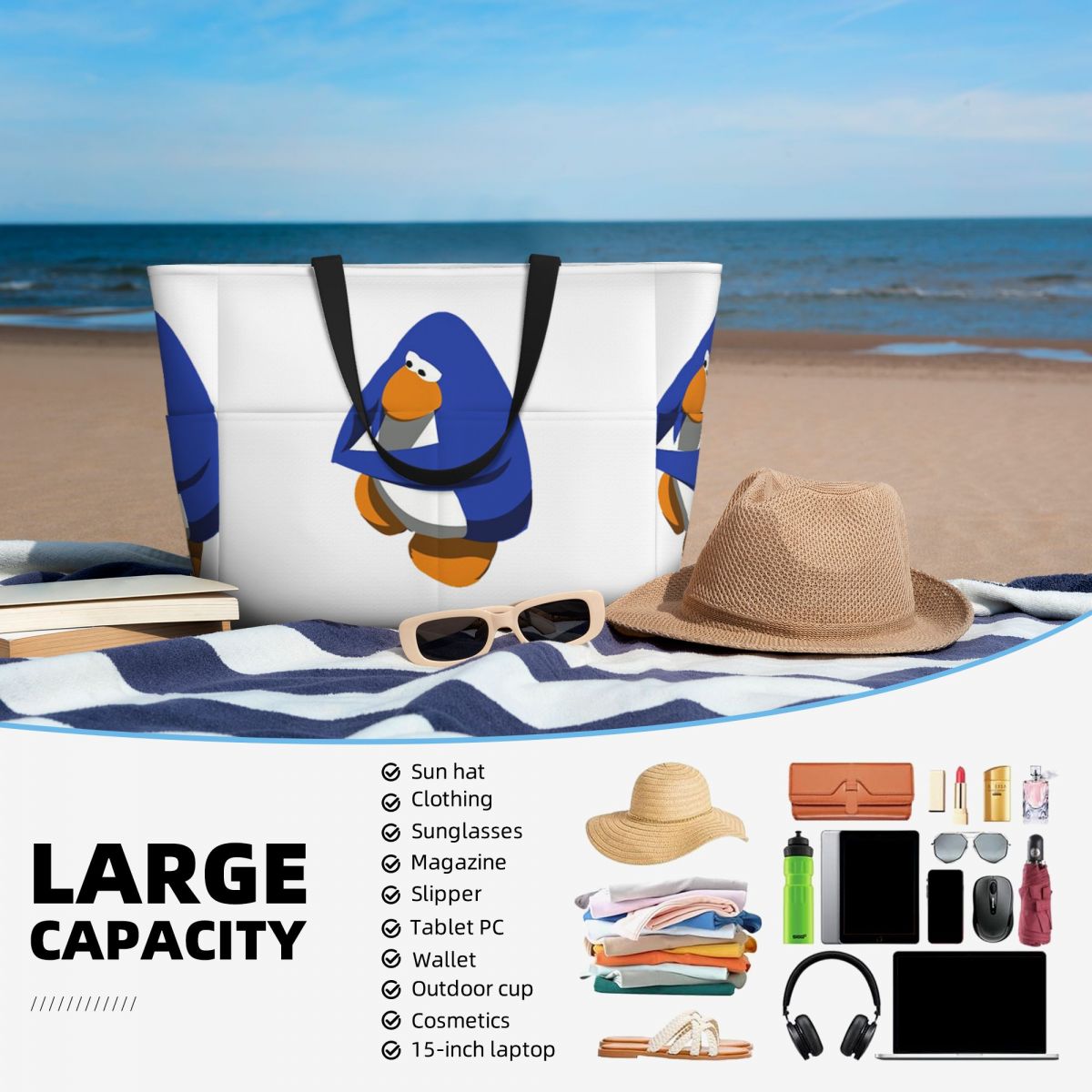 Club Penguin BOI Beach Tote Ba - Yoga Fitness Club recensie en prijs