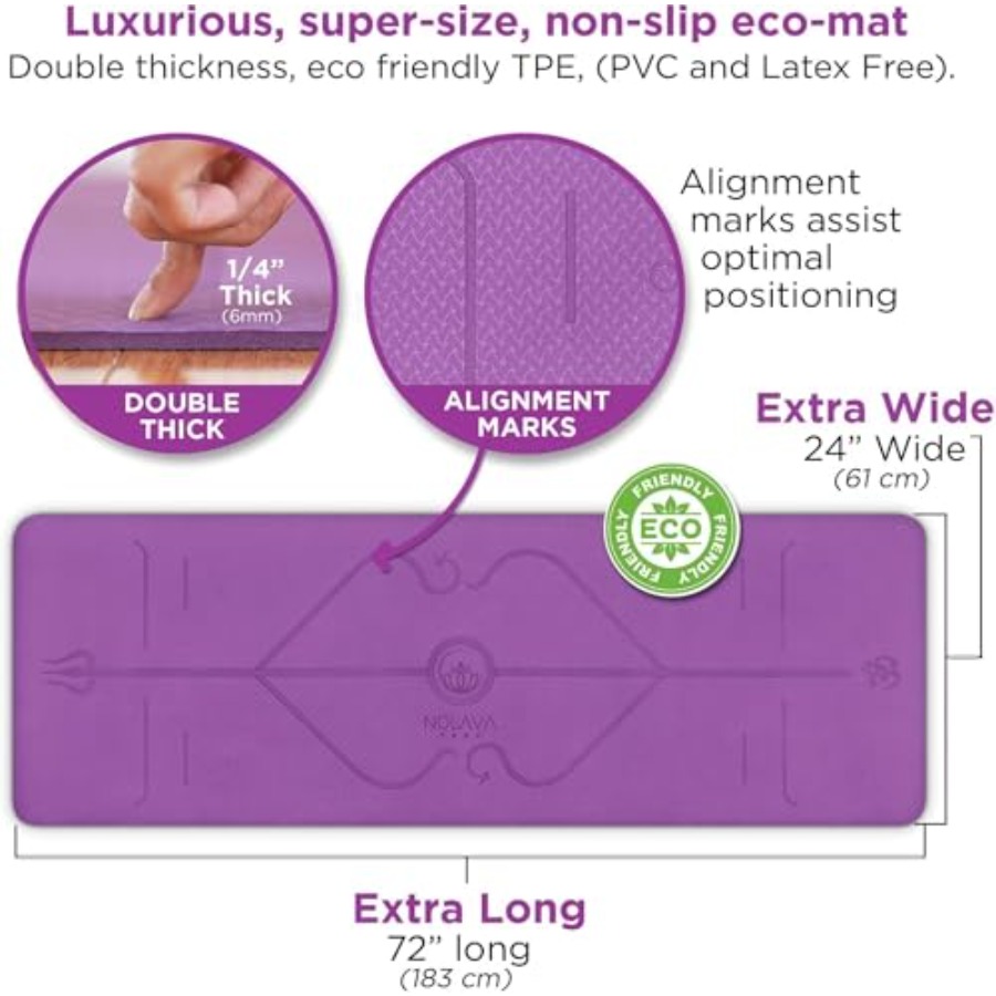 Nolava Pink TPE Yoga Mat with  - Thick Yoga Mat recensie en prijs