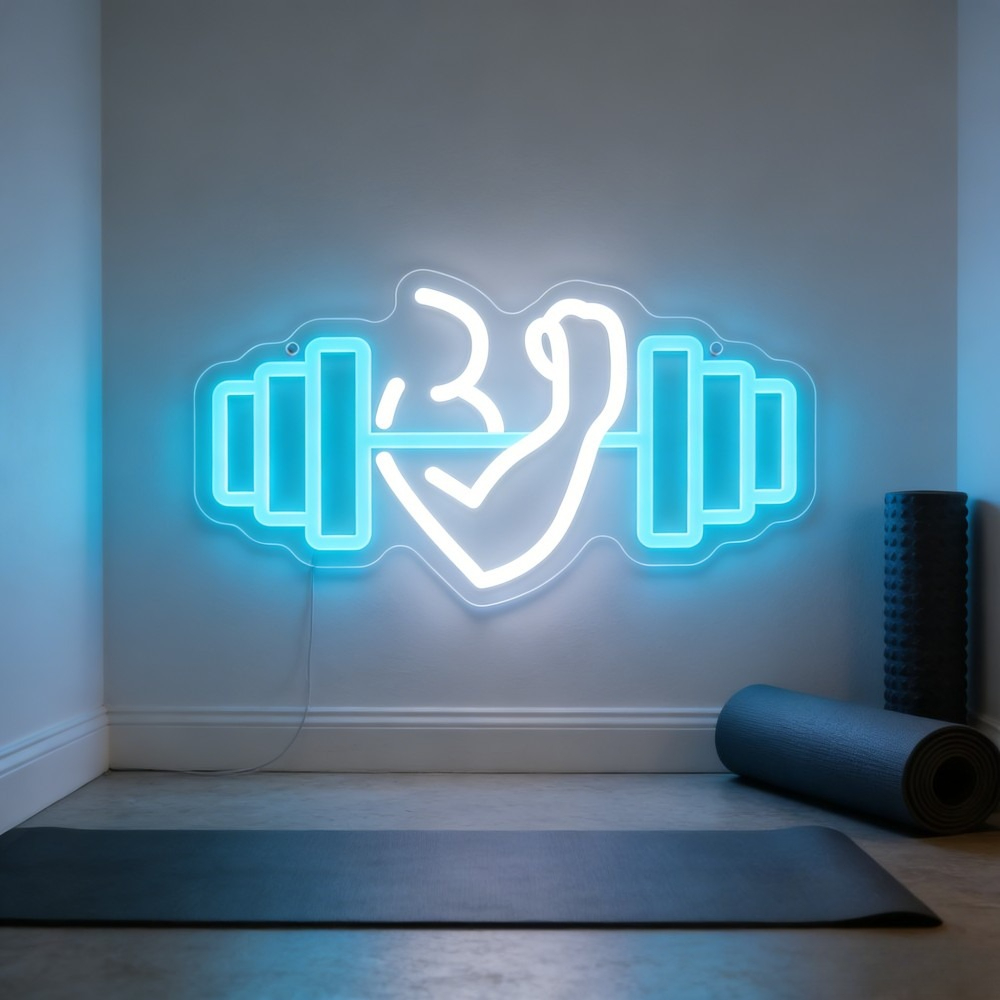 Bicep Dumbbell Neon Sign LED W - Yoga Fitness Room recensie en prijs