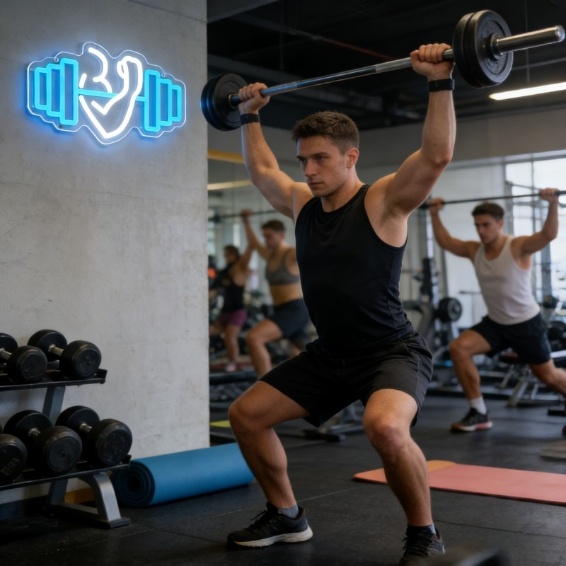 Bicep Dumbbell Neon Sign LED W - Yoga Fitness Room recensie en prijs