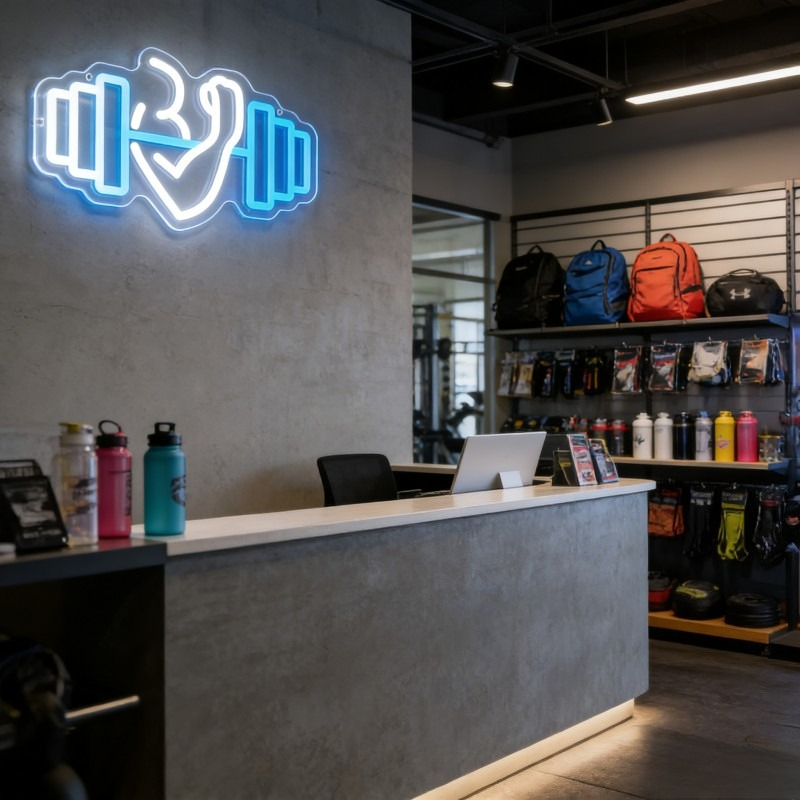 Bicep Dumbbell Neon Sign LED W - Yoga Fitness Room recensie en prijs
