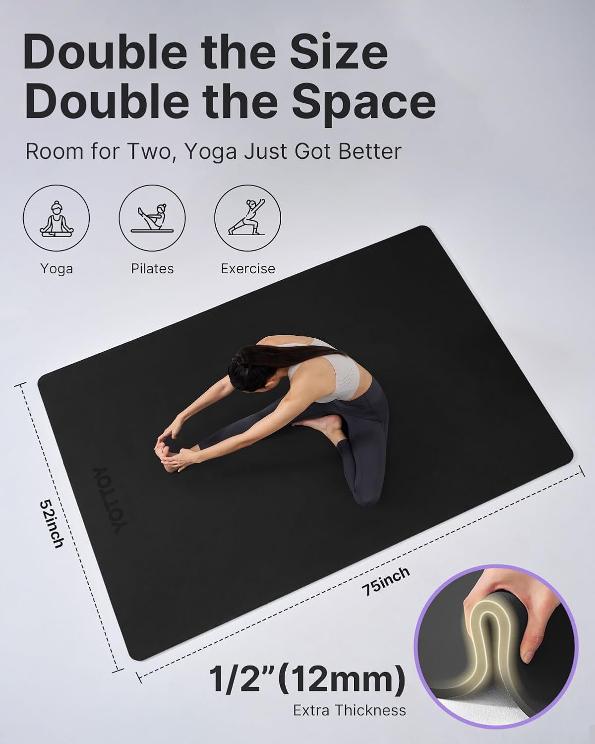 Large Yoga Mat 75x52x1/2in, Ex - Yoga Fitness Mat recensie en prijs