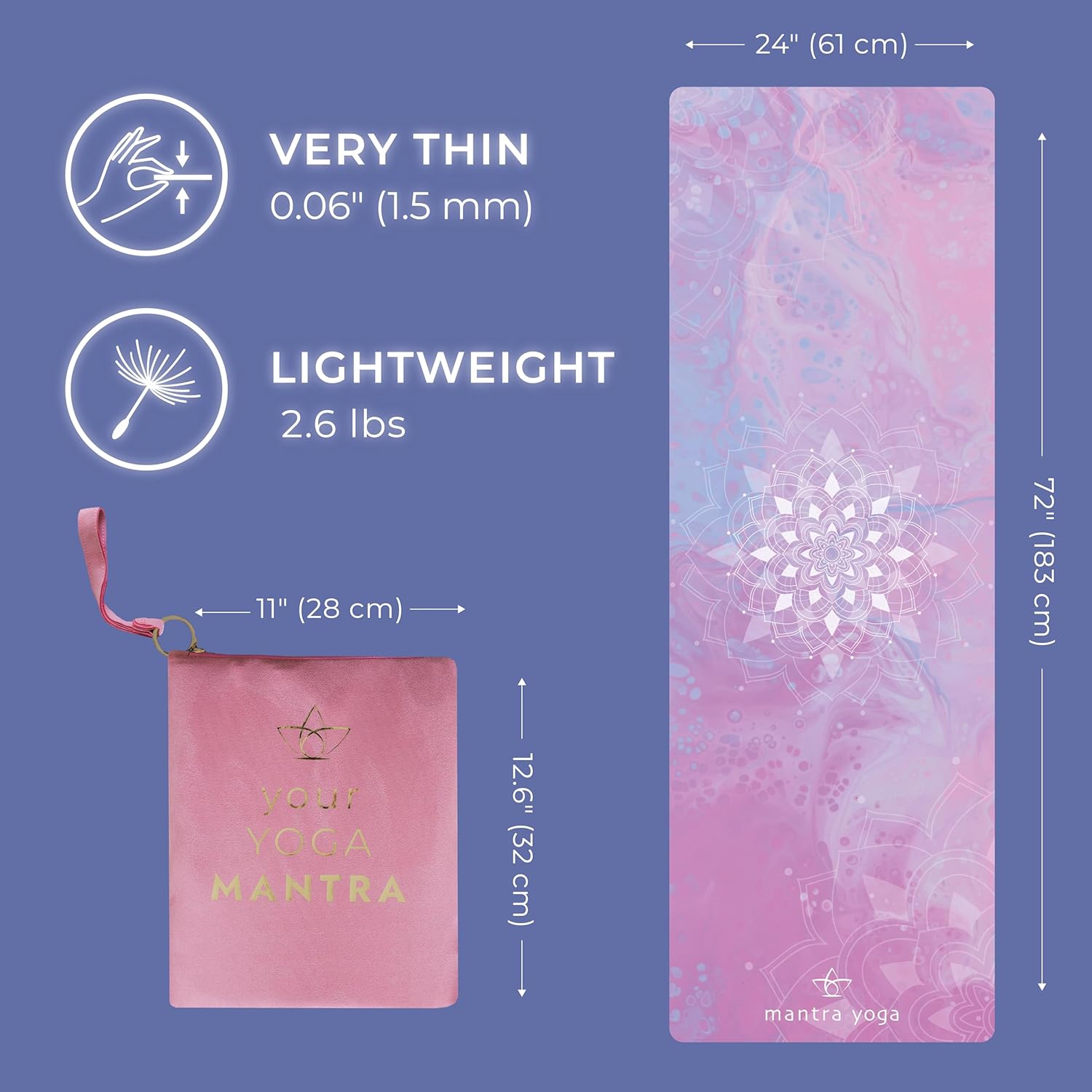 Foldable Travel Yoga Mat with  - Thick Yoga Mat recensie en prijs